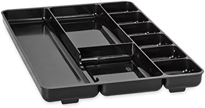 Rubbermaid Regeneration 9-Section Drawer Organizer, Plastic, 14 x 9.125 x 1.125 Inches, Black (45706) by Rubbermaid