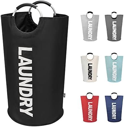 DOKEHOM 90L Large Laundry Basket Bag, Collapsible Tall Hamper, Black by DOKEHOM