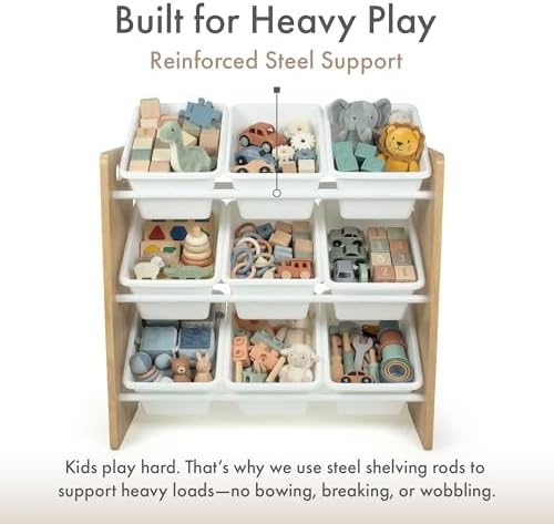 Humble Crew Kids Toy Organizer with 9 Bins, 3 Tier Storage for Playroom - Image 5