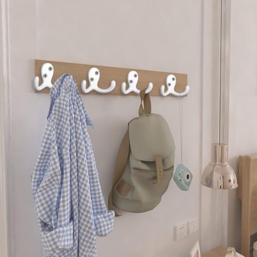 IBosins 28 Pack White Double Prong Coat Hooks Wall Mounted with 56 Screws - Image 5