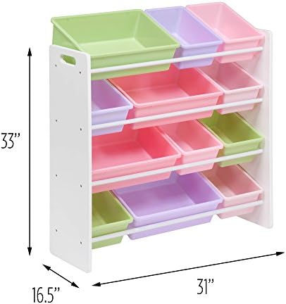 HoneyCanDo Kids Toy Storage Organizer With Bins, Pastel - Image 3
