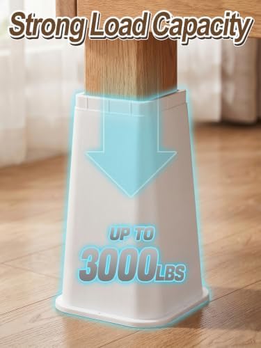 Apipi 10 Inch Stable Heavy Duty Bed Risers for Dorm Twin XL, 4 Pack - Image 3