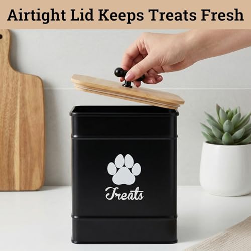 Dog Treat Container Airtight, 6"W x 8"H, Powder Coated, 12 Cup Capacity - Image 3