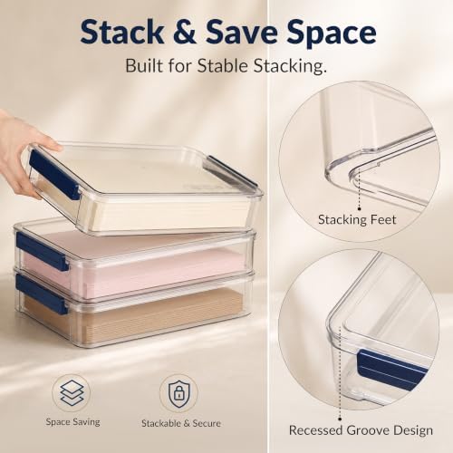 CATOOMUU 2-Pack 9x13 Clear Plastic Project Case Stackable Storage Box - Image 5