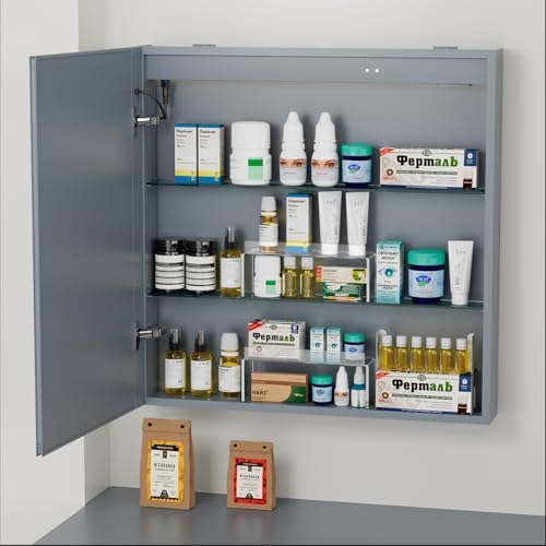 Medicine Cabinet Organizer, Medicine Storage Organizer, Acrylic Makeup Organizer Tray, Clear Bathroom Shelf for Cabinet, Sink, Vanity, Countertop (2-Pack) - Image 2