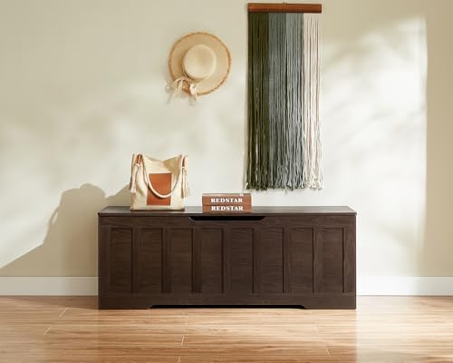 VANKILEY 51.2" Storage Chest Extra Large,Wooden Storage Bench(Espresso) - Image 2