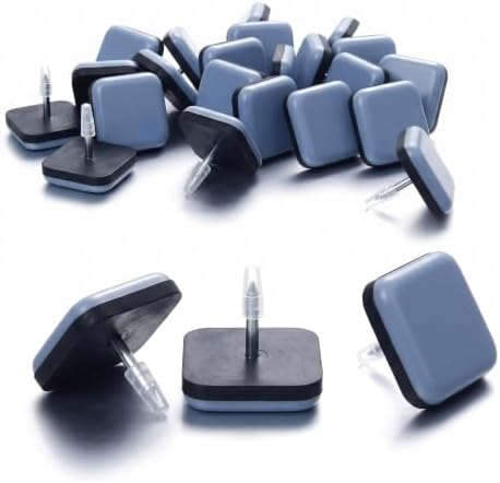 1" Nail on Furniture Sliders (24 Pack) - Furnigear Heavy Duty PTFE (Teflon) Chair Sliders Glides Wooden Furniture Movers Move Your Furniture Easily & Safety - Chair Leg Floor Protectors Square by Furnigear