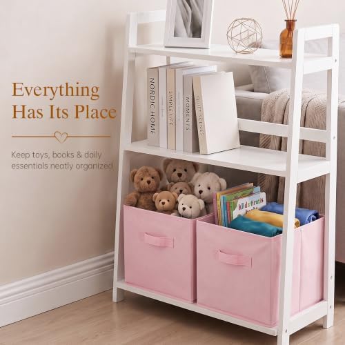 Criusia Storage Cubes - 13 Inch Heavy Duty Fabric Storage Bins for Shelves Closet Cube Organizer - 8 Pack Collapsible Cube Storage Bins Baskets for Clothes Blankets Toys - Nursery Organization - Image 5