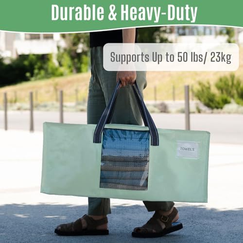 VENO Heavy Duty Moving Bags, Storage Bags, Clear Window, Light Green,6 Pack - Image 4