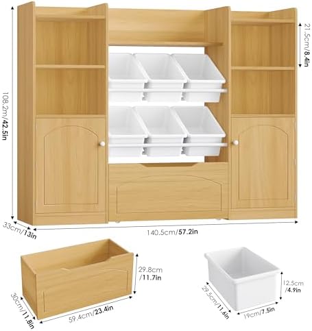 FINETONES Montessori Bookshelf and Toy Storage Organizer for Kids - Image 2