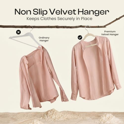 Utopia Home Velvet Hangers, 20 Pack, Ivory - Image 6