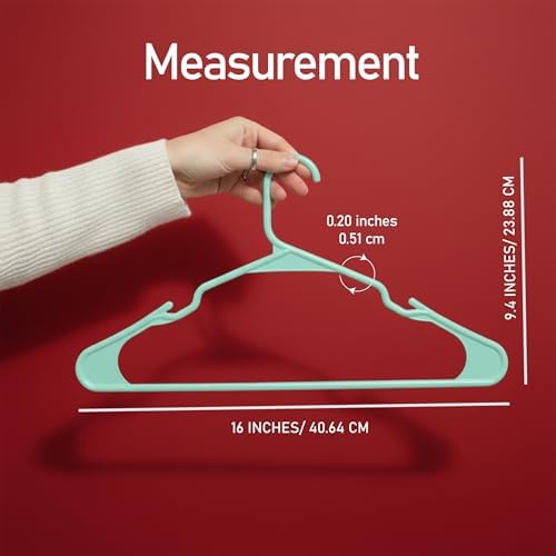 Utopia Home Plastic Hangers 30 Pack – Space Saving Clothes Hanger Aqua - Image 2