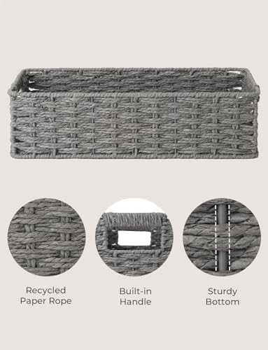 StorageWorks Toilet Tank Basket for Bathroom, Round Paper Rope Wicker Storage Basket Back of Toilet Tank Top, 14 ¼"L x 6 ¾"W x 3 ¾"H, 2 Pack - Image 4