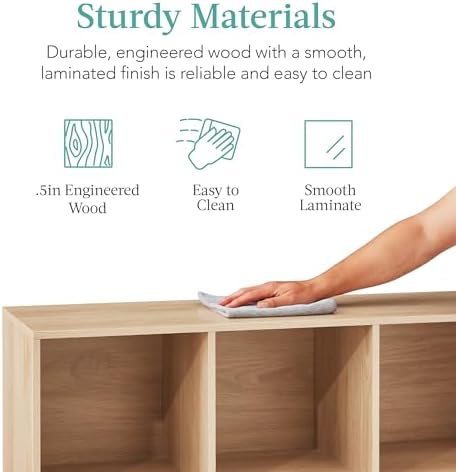 Best Choice Products 6-Cube Storage Organizer, 11in Shelf Opening, Bookcase, Display Shelf, Customizable w/ 3 Removable Back Panels – Light Oak - Image 6