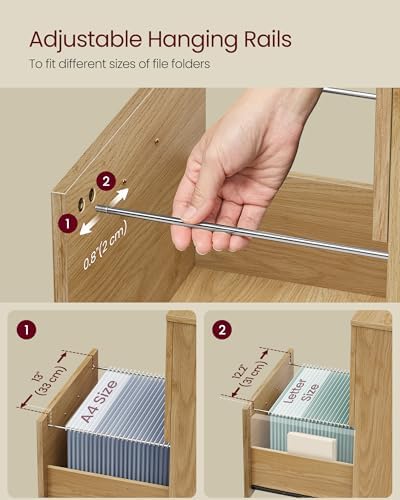 VASAGLE 2-Drawer File Cabinet, Small Rolling Filing Cabinet - Image 4
