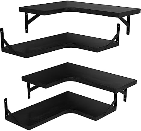 LEOPO Corner Floating Shelves Wall Mounted Set of 4, Corner Wall Shelves by FinestHomeDecor