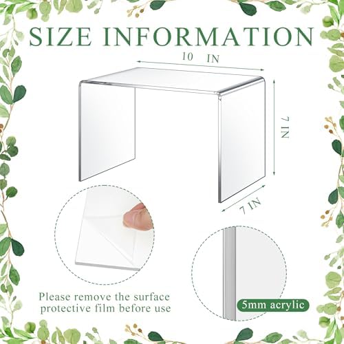 RattanView 2 Pcs 10 x 7 x 7 Inch Large Clear Acrylic Shelf Riser, 5mm Thick - Image 2
