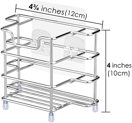 Linkidea Self-Adhesive Toothbrush Holder, 3-Slot Stainless Steel Stand - Image 3