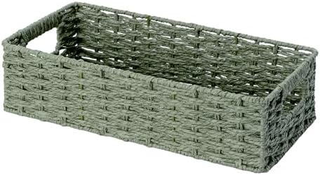 StorageWorks Wicker Toilet Basket Tank Topper for Sage Green Bathroom Decor by StorageWorks