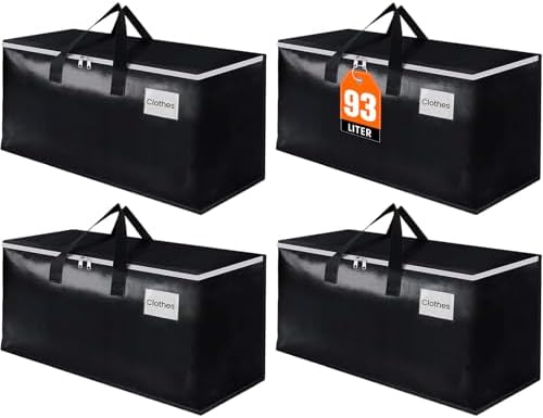 Large Heavy Duty Moving Bags, 93L Reusable Packing Bags, 4 Pack by EpicTotes