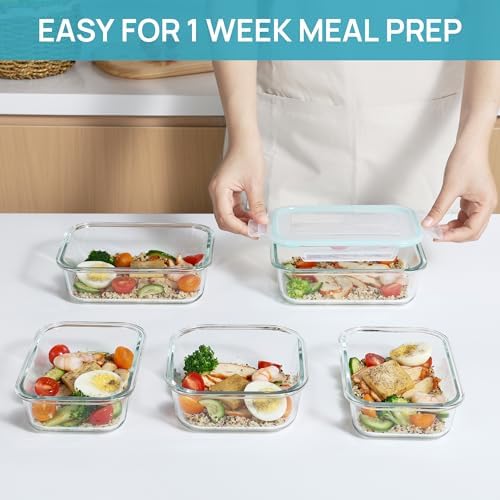 Vtopmart 8 Pack Glass Food Storage Containers with Lids Grey - Image 6