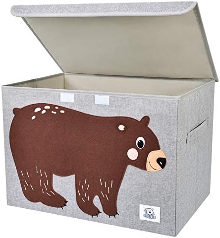 Large Toy Box Storage with Lid, Foldable Fabric Toy Chest Storage for Kids by CLCROBD