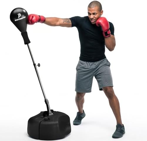 Tech Tools Punching Bag with Stand Adjustable Boxing Speed Bag Teens Adults by Tech+Tools