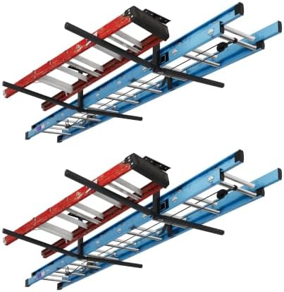 FLEXIMOUNTS 2 Pack Double Arm Adjustable Overhead Ladder Rack, 71.5" Arms by FLEXIMOUNTS