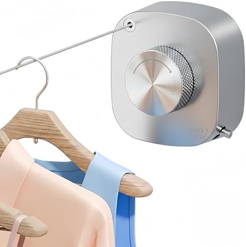 FORIOUS 13.8 Ft Retractable Clothesline, Non-Sagging (Stainless Steel) by FORIOUS