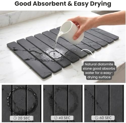 Large Stone Drying Mat for Kitchen Counter | Foldable Kitchen Pad - Image 3