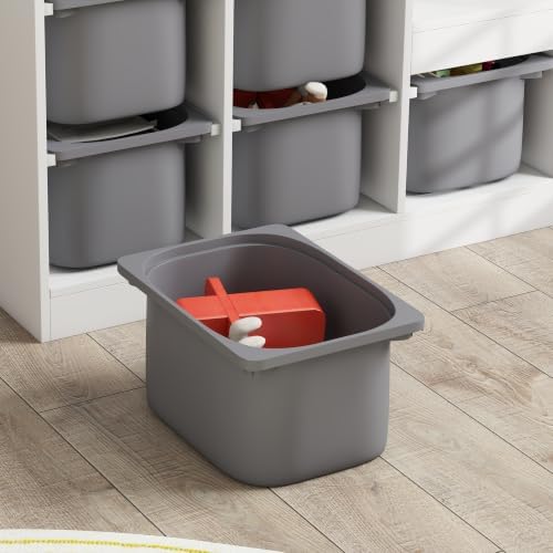 Qaba Kids Toy Storage Organizer with 6 Storage Bins, Aged 3-8 Years, Gray - Image 6