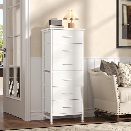 Sweetcrispy Tall Fabric Dresser for Bedroom, 6 Drawer Chest of Drawers - Image 2