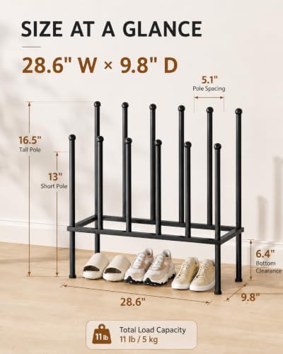 PLKOW 2-Tier Metal Boot Rack Organizer for 6 Pairs, Black - Image 2