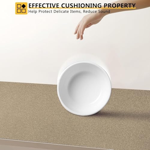 WochiTV Shelf Liner for Cabinets, Drawer Non Adhesive Non Slip Foam Mat for Kitchen, Pantry, Bathroom, Cupboard, Garage, Closet, Shelves, Drawer, Tool Box, Tan 23.6 x 236 inches - Image 6