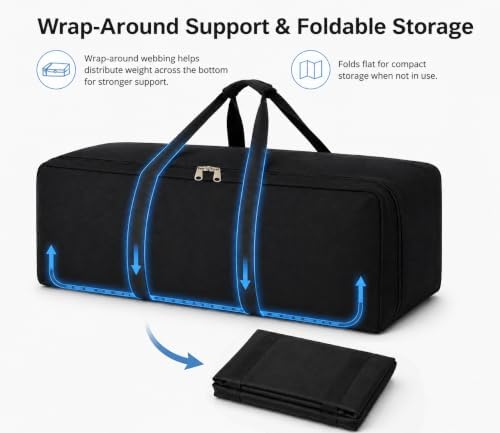 DoYiKe Extra Large Canvas Travel Duffle Bag Heavy Duty, Sports Duffel Military Camping Tent Storage 270L Black - Image 5