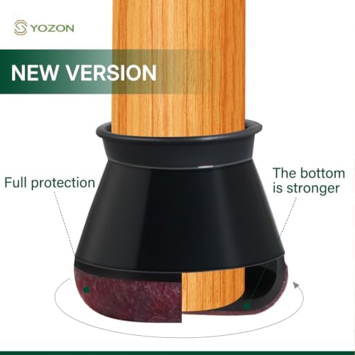 YOZON Chair Leg Floor Protectors Silicone Caps Felt Strengthen Bottom - Image 3