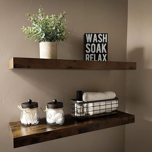 TIEYIPIN Farmhouse Small Metal Wire Storage Basket Bin, Rustic Home Storage Organizer with Wooden Bottom for Kitchen, Cabinets, Bathroom Counter, Pantry, Garage, Laundry Room - Black (2 Pack) - Image 4