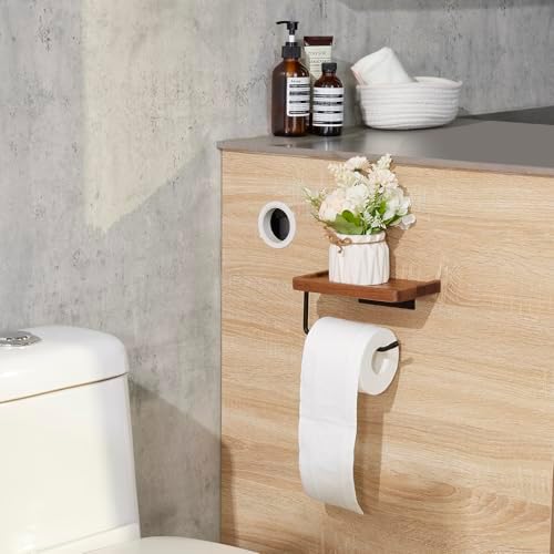 Yangbaga Toilet Paper Holder with Shelf, Wall Mount Bathroom Tissue Storage - Image 7
