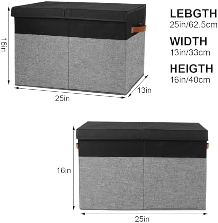 Large Toy Storage Box with Lid, Toy Chest Bin Boxes Basket with Dividers - Image 4