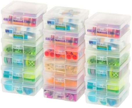 IRIS USA Clear Cases |Made in USA| Plastic Box Organizers (18-Pack)- Small by IRISUSA
