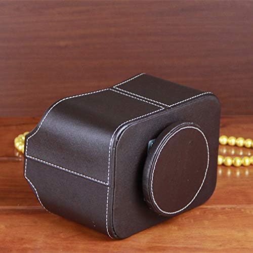 PU Leather Remote Control Holder 360 Degree Spinning Desk Organizer Storage Box for Remote Caddy,TV Guide, Mail, Electronics, Pen,Stationery and Media Storage (Brown) - Image 6