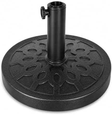 28.7 Lbs 17.91 Inch Round Umbrella Stand, Heavy Duty Weighted Base for Outdoor Market Parasols, Stable Holder for Patio Deck Lawn Garden Poolside, Black by Unknown