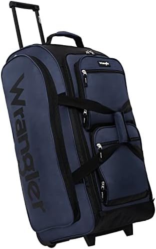 Wrangler Wesley Rolling Duffel Bag, Navy Blue, Large 30-Inch by Wrangler%C2%AE