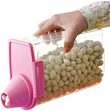 Pet Food Storage Container with Graduated Cup and Seal Buckles Food Dispenser for Dogs Cats (Pink) - Image 3