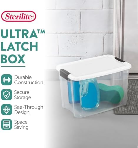 Sterilite Ultra Latch Box with Lids for Home and Office, 30 Quart, 24-Pack - Image 2
