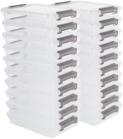Citylife 5.3 Qt Storage Bins with Lids, Plastic Bins and Paper Storage 20PC by CITYLIFEHomeOrganization