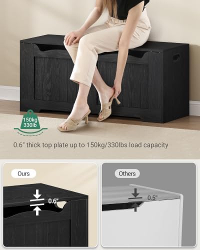 Hzuaneri 43 inches Farmhouse Storage Chest | 55 Gal | Espresso Black - Image 4