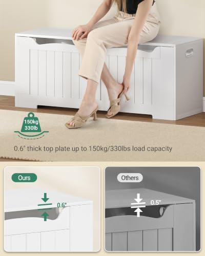 Hzuaneri 47 inches Farmhouse Storage Chest | 59 Gal | Pure White - Image 5