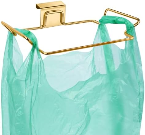 Large Stainless Steel Trash Bag Holder for Kitchen Cabinets Doors and Cupboards, Gold by OYSIR
