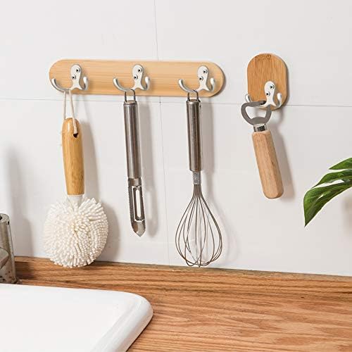 IBosins 20 Pack Silvery Double Prong Coat Hooks Wall Mounted with 40 Screws - Image 6